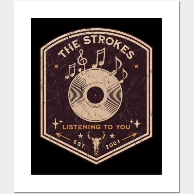 listening vintage vinyl v3 Wall Art by jekoba